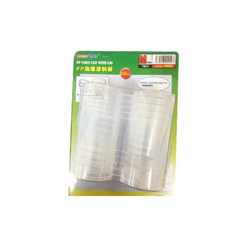 Transparent 42cc jars with lids (10 pieces) - MASTER TOOLS