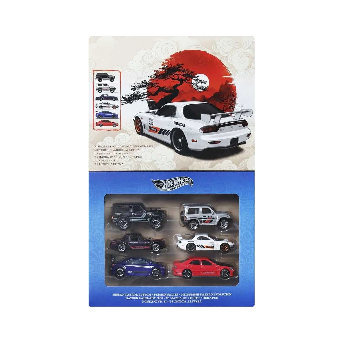 Hot Wheels Silver Series pack 6 Die-Cast vehicles 1/64 Streets of Japan