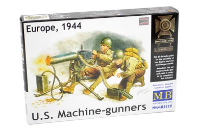 1/35 Master Box WWII US Machine Gunners (x2) w/Browning M1917A1 Machine Gun Plastic Model Kit - Master Box LTD