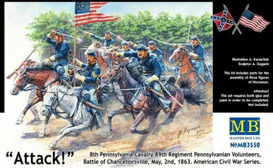 1/35 Master Box Civil War 8th Pennsylvania Cavalry 89th Regiment Figure Set - Master Box LTD