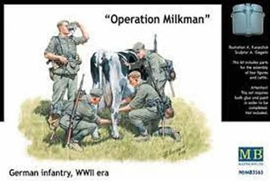 1/35 Master Box WWII Operation Milkman German Infantry (x4 & Cow) - Master Box LTD