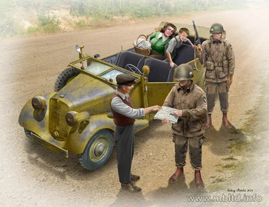 1/35 Master Box Hitching a ride, US Paratroopers and Civilians, 1945 - Master Box LTD