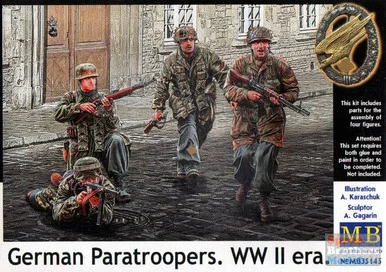 MBM35145 1:35 Masterbox German Paratroopers WW2 Era (4 Figures Set)