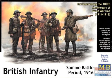 MBM35146 1:35 Masterbox British Infantry, Somme Battle Period, 1916 - 5 Figures Set
