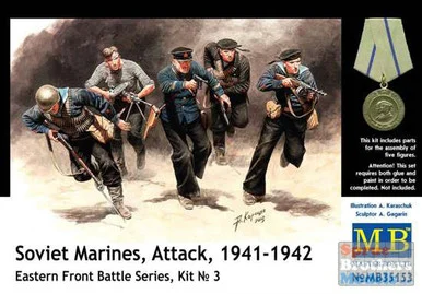 MBM35153 1:35 Masterbox "Soviet Marines, Attack, 1941-1942" Eastern Front - 5 Figures Set