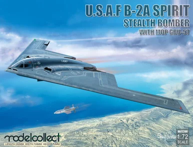 1/72 ModelCollect USAF B-2A Spirit Stealth Bomber with Mop GBU-57