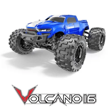Redcat Racing RER13649 Volcano-16 1/16 Scale Brushed Monster Truck, Blue