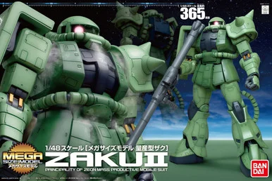 Bandai 5060680 MS-06 ZAKU II Principality of Zeon Mass Productive Mobile Suit Mega Size 1/48 Scale Model Kit