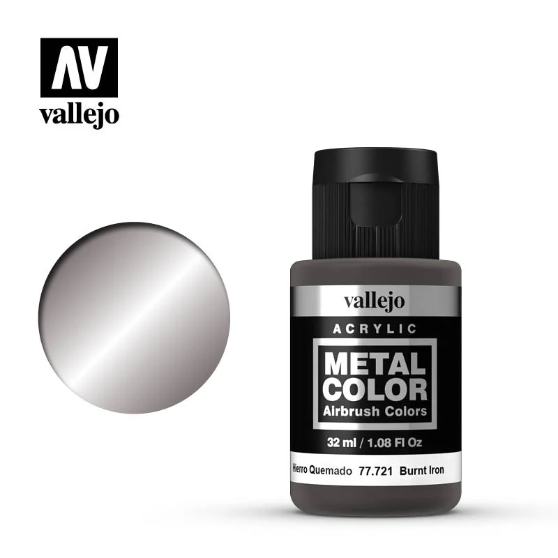 Metal Color Burnt Iron Acrylic Paint, 32 ml Bottle - Vallejo