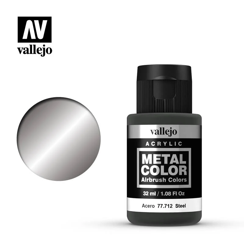 Metal Color Steel Acrylic Paint, 32 ml Bottle - Vallejo