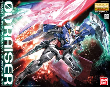 Bandai 5063082 00 Raiser Gundam Celestial Being Mobile Suit GN-0000 + GNR-010 MG 1/100 Scale Model Kit