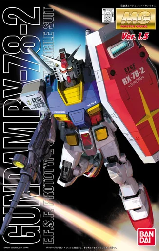 Bandai 5063851 RX-78-2 Gundam Ver. 1.5 E.F.S.F. Prototype Close-Combat Mobile Suit MG 1/100 Scale Model Kit