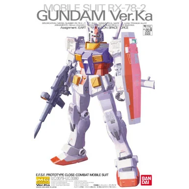 Bandai 5063537 RX-78-2 Gundam Ver.Ka E.F.S.F. Mobile Suit MG 1/100 Scale Model Kit