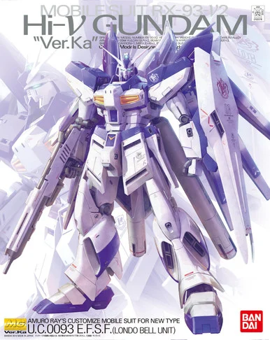 Bandai 5061591 Hi-Nu Gundam Ver. Ka E.F.S.F. Amuro Rays Customize Mobile Suit for Newtype MG 1/100 Scale Model Kit