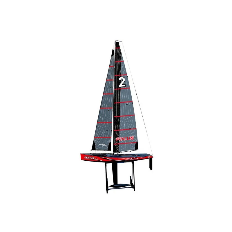 Radio controlled sailboat FOCUS V3 Red PNP RC sailboat - MHD
