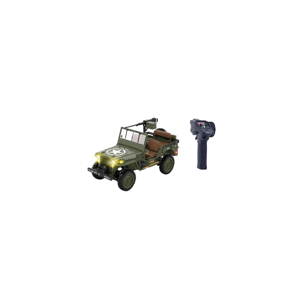 RC 1:14 RTR Jeep Willys Army Green Electric Radio Controlled Car with Gearbox - MHDPRO