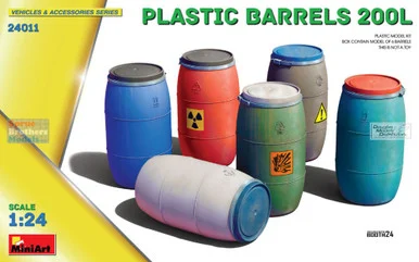 MIA24011 1:24 Miniart Plastic Barrels 200L