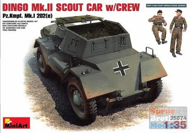 MIA35074 1:35 Miniart Dingo Mk.II Scout Car w/Crew, Pz.Kpfw. Mk.I 202(e)