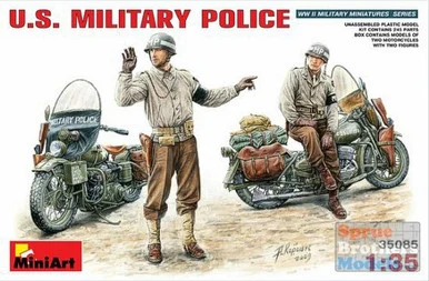 MIA35085 1:35 MiniArt US Military Police with Motorcycle WLA (2 Motorcycles & 2 Military Police)