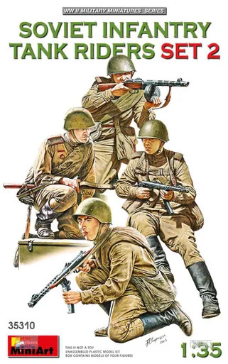 MIA35310 1:35 MiniArt Soviet Infantry Tank Riders Figure Set 2