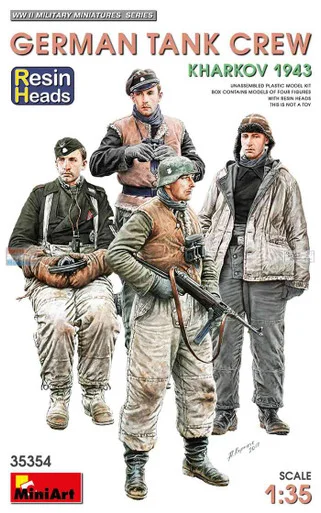 MIA35354 1:35 MiniArt German Tank Crew Kharkov 1943 (Resin Heads) Figure Set