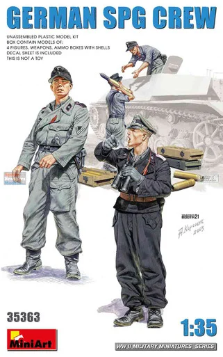 MIA35363 1:35 Miniart Figure Set - German SPG Crew (4 figures)