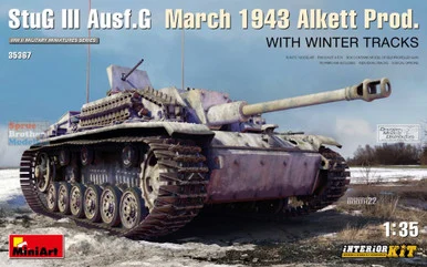 MIA35367 1:35 Miniart StuG.III Ausf.G March 1943 Alkett Production with Winter Tracks [INTERIOR KIT]