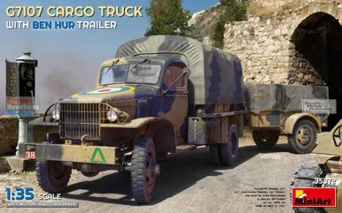 MIA35372 1:35 Miniart G7107 1.5T 4x4 Cargo Truck with Ben Hur Trailer