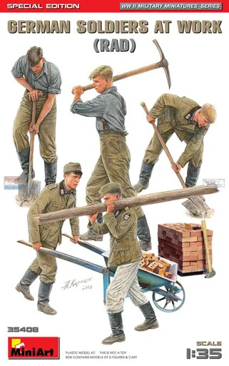 MIA35408 1:35 Miniart Figure Set - German Soldiers at Work (RAD) [5 figures]