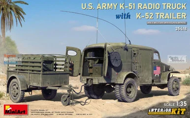 MIA35418 1:35 Miniart US Army K-51 Radio Truck with K-52 Trailer [Interior Kit]