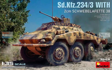 MIA35431 1:35 Miniart Sd.Kfz.234/3 with 2cm Schwebelafette 38