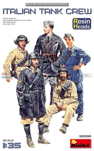 MIA35500 1:35 MiniArt Italian Tank Crew (with Resin Heads) Figure Set