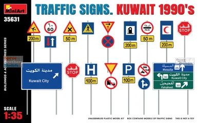 MIA35631 1:35 Miniart Traffic Signs (Kuwait 1990's)