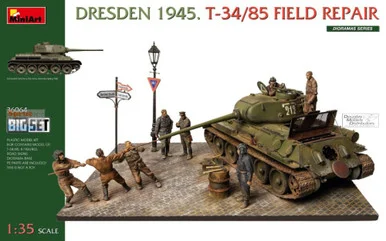 MIA36064 1:35 Miniart BigSet Dresden 1945 - T-34/85 Field Repair
