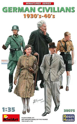 MIA38075 1:35 MiniArt German Civilians 1930-40s (Resin Heads)