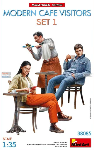 MIA38085 1:35 MiniArt Modern Cafe Visitors Set 1 Figure Set
