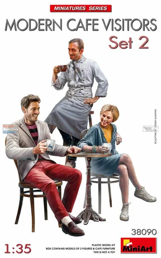 MIA38090 1:35 MiniArt Modern Cafe Visitors Set 2 Figure Set
