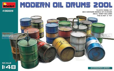 MIA49009 1:48 Miniart Modern Oil Drums 200L