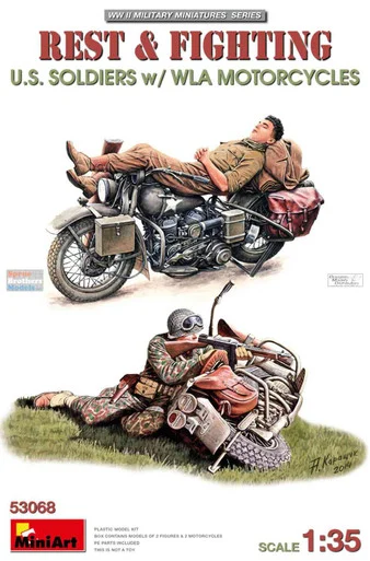 MIA53068 1:35 MiniArt 'Rest & Fighting' US Soldiers with WLA Motorcycles