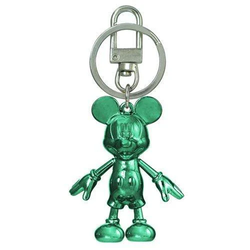 Mickey Mouse May Emerald Pewter Dangle Key Chain - Monogram