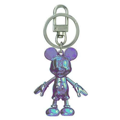 Mickey Mouse October Opal Pewter Dangle Key Chain - Monogram