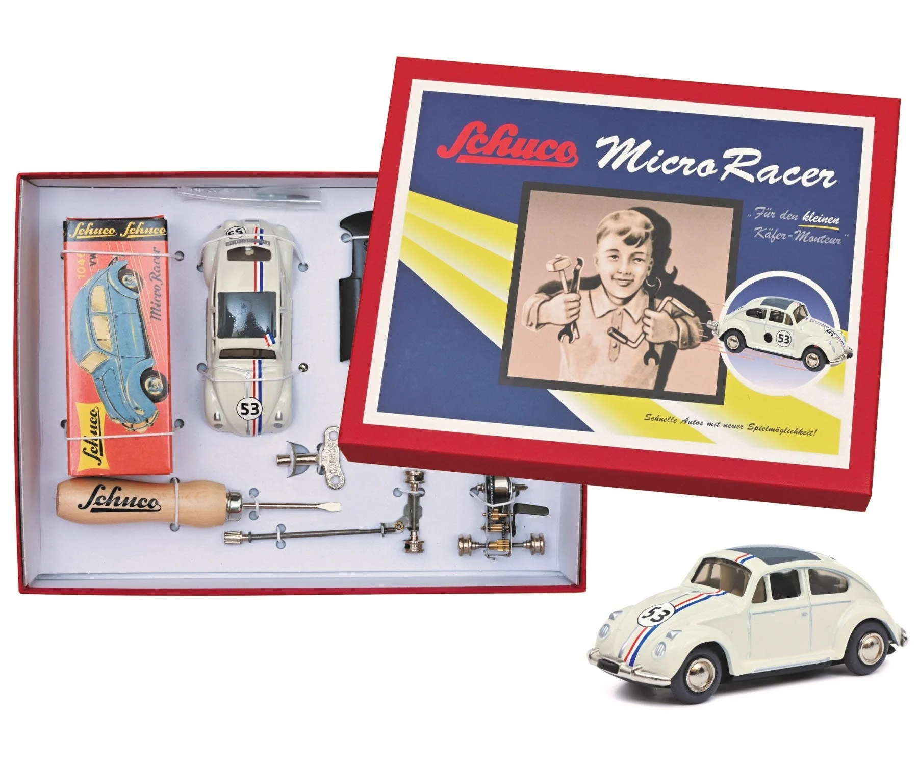 Micro Racer VW Beetle #53 Diecast Construction Kit - Schuco
