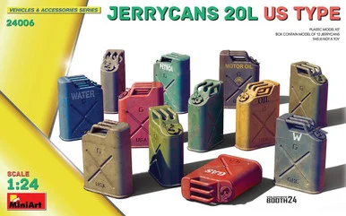 1/24 Miniart JERRYCANS 20L US TYPE Plastic Model Kit