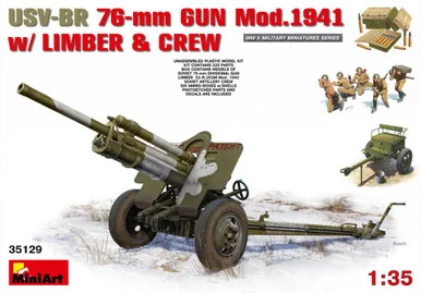 1/35 Miniart USV-BR 76mm Gun Mod 1941 w/Limber & Crew