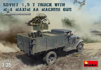 1/35 Miniart Soviet 1.5-Ton Cargo Truck w/M4 Maxim AA Machine Gun & 2 Crew