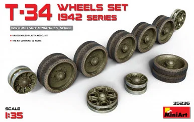 1/35 Miniart T-34 Wheels Set. 1942 Series