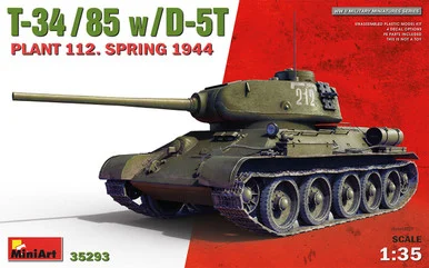1/35 Miniart T-34/85 w/ D-5T Plant 112 Spring 1944 Tank