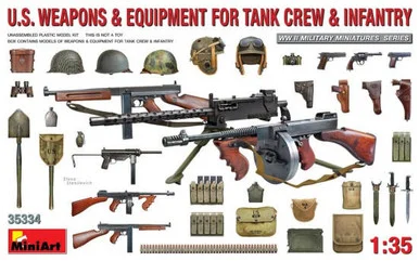 1/35 Miniart WWII US Tank Crew/Infantry Weapons & Equipment