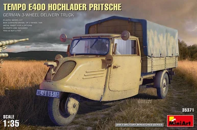 1/35 Miniart Tempo E400 Hochlader Pritsche. German 3-Wheel Delivery Truck