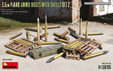 1/35 Miniart 7.5cm PaK40 Ammo Boxes w/Shells Set 2